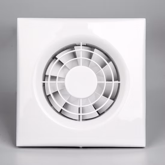 4 6 8 Inch Square Type ABS Plastic Glass Mounted Bathroom Exhaust Fan with Fresh Air CE CB